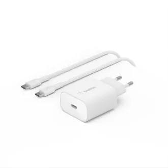 Belkin BOOST CHARGE™ 25W USB-C Power Delivery PPS nástenná nabíjačka + 1m USB-C na USB-C kábel, biela