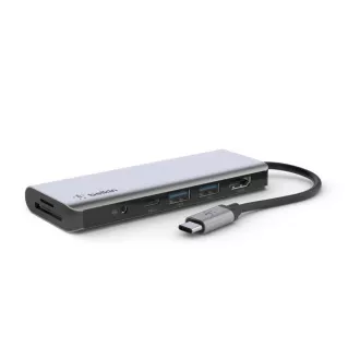 Belkin USB-C 7v1 Multiport adaptér - 4K HDMI, USB-C PD 3.0, 2x USB-A 3.0, čítačka SD a micro SD kariet, 3,5 mm jack Belkin USB-C 7v1 Multiport adaptér - 4K HDMI, USB-C PD 3.0, 2x USB-A 3.0, čítačka SD a micro SD kariet, 3,5 mm jack