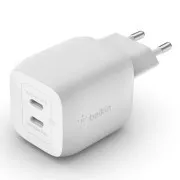 Belkin BOOST CHARGE™ Duálna 45W USB-C Power Delivery GaN PPS nástenná nabíjačka, biela