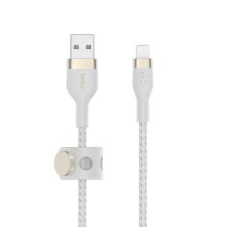 Belkin BOOST CHARGE ™ Lightning / USB-A kábel, 2m, biely - odolný PRE Flex Belkin BOOST CHARGE ™ Lightning / USB-A kábel, 2m, biely - odolný PRE Flex