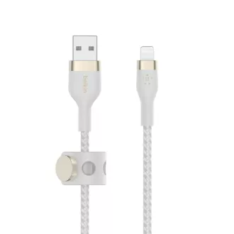 Belkin BOOST CHARGE ™ Lightning / USB-A kábel, 3m, biely - odolný PRE Flex Belkin BOOST CHARGE ™ Lightning / USB-A kábel, 3m, biely - odolný PRE Flex