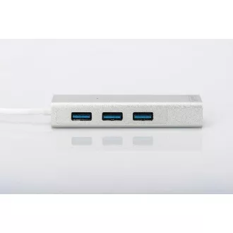 DIGITUS USB 3.0 HUB, 3 porty a Gigabit LAN adaptér 3xUSB A/F, 1xUSB A/M, 1xRJ45 LAN, Win/Mac OS DIGITUS USB 3.0 HUB, 3 porty a Gigabit LAN adaptér 3xUSB A/F, 1xUSB A/M, 1xRJ45 LAN, Win/Mac OS