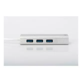 DIGITUS USB 3.0 HUB, 3 porty a Gigabit LAN adaptér 3xUSB A/F, 1xUSB A/M, 1xRJ45 LAN, Win/Mac OS DIGITUS USB 3.0 HUB, 3 porty a Gigabit LAN adaptér 3xUSB A/F, 1xUSB A/M, 1xRJ45 LAN, Win/Mac OS