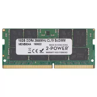 2-Power 16GB PC4-21300S 2666MHz DDR4 CL19 Non-ECC SoDIMM 2Rx8 (DOŽIVOTNÁ ZÁRUKA) 2-Power 16GB PC4-21300S 2666MHz DDR4 CL19 Non-ECC SoDIMM 2Rx8 (DOŽIVOTNÁ ZÁRUKA)