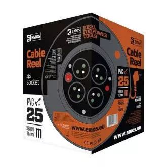 Emos predlžovací bubon - 4 zásuvky, 25m, 1.5mm, PVC, IP20