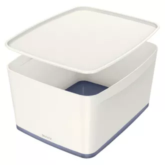 LEITZ Úložný box s vekom MyBox, veľkosť L, biela/sivá