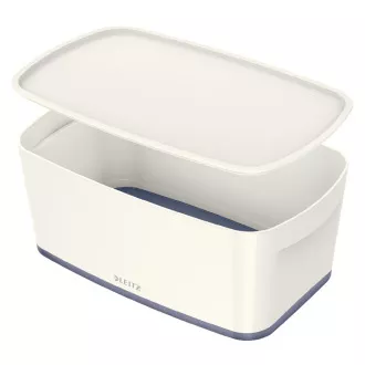 LEITZ Úložný box s vekom MyBox, veľkosť S, biela/sivá