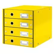 LEITZ Zásuvkový box Click&Store, 4 zásuvky, žltá