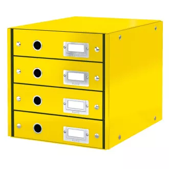 LEITZ Zásuvkový box Click&Store, 4 zásuvky, žltá