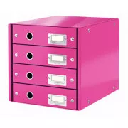 LEITZ Zásuvkový box Click&Store, 4 zásuvky, ružová