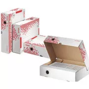LEITZ Esselte Speedbox rýchlo-zložiteľný archivačný kontajner s vekom A4, biela-červená