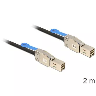 Delock Kábel Mini SAS HD x 4 SFF 8644 samec > Mini SAS HD x 4 SFF 8644 samec 2 m