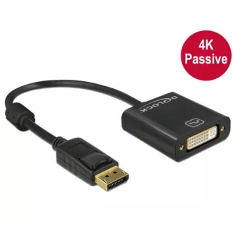 Delock adaptér Displayport 1.2 samec > DVI samica 4K pasívny čierny
