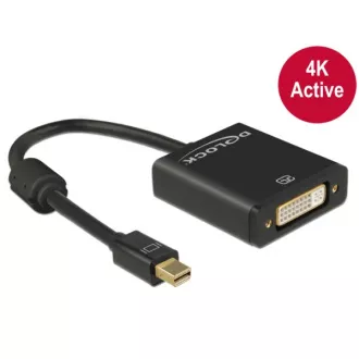 Delock adaptér mini Displayport 1.2 samec > DVI samica 4K aktívny čierny Delock adaptér mini Displayport 1.2 samec > DVI samica 4K aktívny čierny