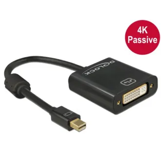 Delock Adaptér mini Displayport 1.2 samec > DVI samica 4K pasívny čierny