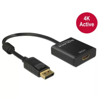 Delock Adaptér Displayport 1.2 samec > HDMI samica 4K aktívny čierny Delock Adaptér Displayport 1.2 samec > HDMI samica 4K aktívny čierny