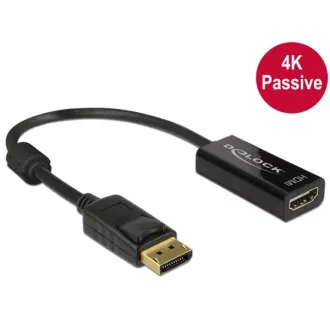 Delock Adaptér Displayport 1.2 samec > HDMI samica 4K pasívny čierny