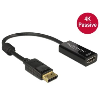 Delock Adaptér Displayport 1.2 samec > HDMI samica 4K pasívny čierny
