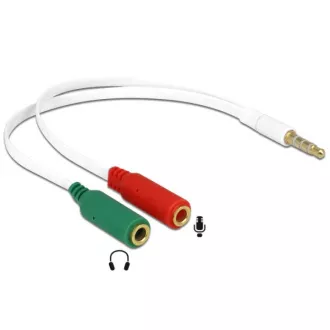 Delock adaptér slúchadiel 1 x 3.5 mm 4 pin Stereo jack samec > 2 x 3.5 mm 3 pin Stereo jack samica (iPhone)