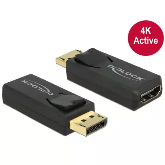 Delock adaptér Displayport 1.2 samec > HDMI samica 4K aktívny čierny