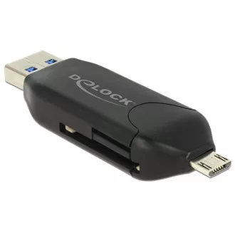 Delock Micro USB OTG čítačka kariet + USB 3.0 A male
