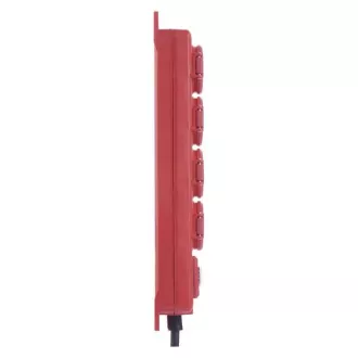 Emos predlžovacia šnúra P14151 - 4 zásuvky, 5m, 16A, s vypínačom, vonkajšia IP44, červená
