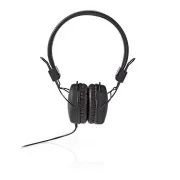 Nedis HPWD1100BK - Káblové Slúchadlá | On-ear | Skladacie | Okrúhly Kábel 1,2 m | Čierna farba