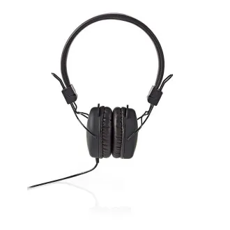 Nedis HPWD1100BK - Káblové Slúchadlá | On-ear | Skladacie | Okrúhly Kábel 1,2 m | Čierna farba