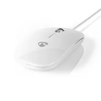 Nedis MSWD200WT - Káblová Myš | 1 000 dpi | 3 tlačidlá | Biela farba