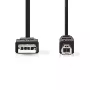 Nedis CCGB60100BK30 - USB 2.0 kábel | A Zástrčka - B Zástrčka | 3 m | Čierna farba