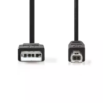 Nedis CCGB60100BK30 - USB 2.0 kábel | A Zástrčka - B Zástrčka | 3 m | Čierna farba