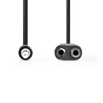 Nedis CAGB22100BK02 - Stereofónny Audio Kábel | 3,5mm Zástrčka - 2× 3,5mm Zásuvka | 0,2 m | Čierna farba Nedis CAGB22100BK02 - Stereofónny Audio Kábel | 3,5mm Zástrčka - 2× 3,5mm Zásuvka | 0,2 m | Čierna farba