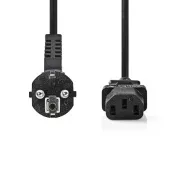 Nedis CEGB10000BK20 - Napájací Kábel | Uhlová zástrčka Schuko - IEC-320-C13 | 2 m | Čierna farba
