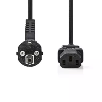 Nedis CEGB10000BK20 - Napájací Kábel | Uhlová zástrčka Schuko - IEC-320-C13 | 2 m | Čierna farba