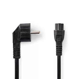 Nedis CEGB10100BK20 - Napájací Kábel | Uhlová zástrčka Schuko - IEC-320-C5 | 2 m | Čierna farba