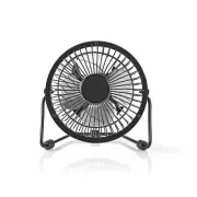 Nedis FNDK1BK10 - Kovový Mini Ventilátor | Priemer 10 cm | Napájanie prostredníctvom USB | Čierna farba