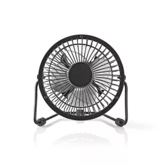 Nedis FNDK1BK10 - Kovový Mini Ventilátor | Priemer 10 cm | Napájanie prostredníctvom USB | Čierna farba