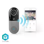 Nedis WIFICDP10GY - Wi-Fi Smart Domový Zvonček s Kamerou | Ovládanie Pomocou Aplikácie | microSD Slot | HD 720p - Rozbalené