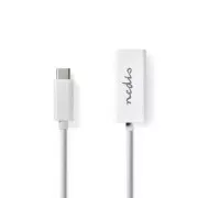 Nedis CCGB64950WT02 - Sieťový adaptér USB | USB 3.2 Gen 1 | 1000 Mbps | USB-C Zástrčka | RJ45 Zásuvka | 0.20 m | Biela