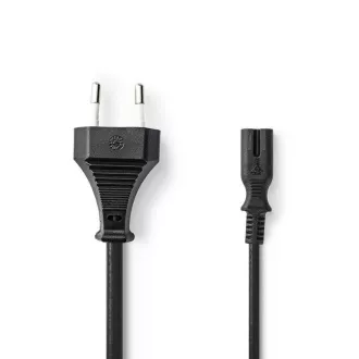 Nedis PCGB11040BK20 - Euro Napájací Kábel | Rovná Euro Zástrčka – IEC-320-C7 | 2 m | Čierny