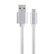 GEMBIRD CABLEXPERT Kábel USB A Male/Micro USB Male 2.0, 1,8 m, opletený, strieborný, blister
