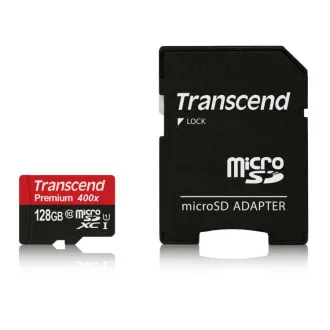Transcend 128GB microSDXC UHS-I 400x Premium (Class 10) pamäťová karta (s adaptérom)