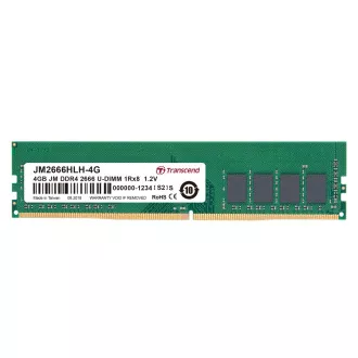 Transcend pamäť 4GB DDR4 2666 U-DIMM (JetRam) 1Rx8 CL19