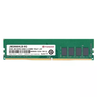 Transcend pamäť 8GB DDR4 2666 U-DIMM (JetRam) 1Rx8 CL19
