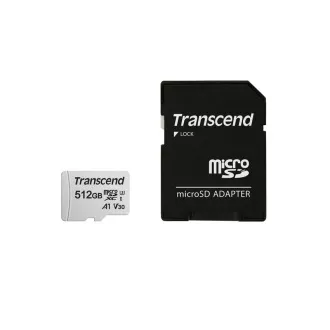 Transcend 512GB microSDXC 300S UHS-I U3 V30 A1 (Class 10) pamäťová karta (s adaptérom), 95MB/s R, 40MB/s W