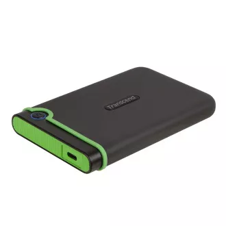 TRANSCEND 4TB StoreJet 25M3C SLIM, 2.5”, USB-C (3.1 Gen 1) Externý Anti-Shock disk, tenký profil, šedo/zelený