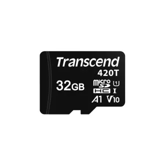 Transcend 32GB microSDHC420T UHS-I U1 (Class 10) V10 A1 3K P/E pamäťová karta, 95MB/s R, 70MB/s W, čierna, tray balenie