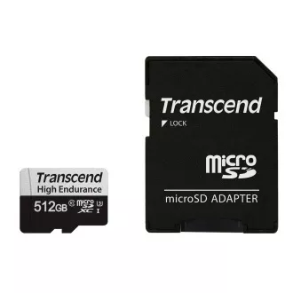 Transcend 512GB microSDXC 350V UHS-I U1 (Class 10) High Endurance pamäťová karta, 95MB/s R, 45MB/s W