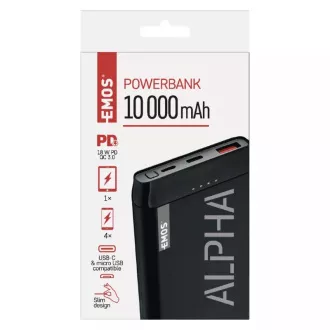 Emos Powerbank Alpha2 20, 20000 mAh, 10 W, čierna