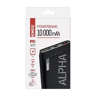 Emos Powerbank Alpha2 20, 20000 mAh, 10 W, čierna